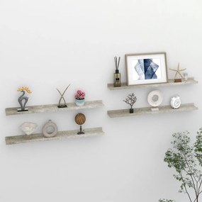 vidaXL Rafturi de perete, 4 buc., gri beton, 80x9x3 cm