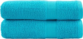 vidaXL Prosoape de duș premium SOLUND 2 buc. turcoaz 70x140 cm 600 gsm