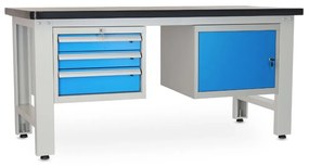 Masa atelier Solid MDF-31, 180 cm, 2 cutii suspendate, negru