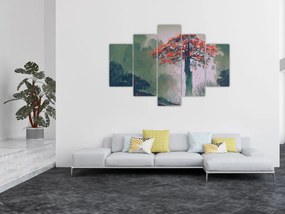 Tablou - Copacul roșu singuratic (150x105 cm)