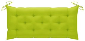 Balansoar cu perna verde crud, 120 cm, lemn masiv tec verde aprins