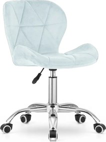 PROMOTIE Scaun de birou albastru deschis AVOLA VELVET calitate II