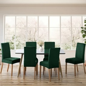 Restilo Husă pentru scaun Sento verde închis, 48 x48 x 58 + 10 cm, set de 6 bucăți