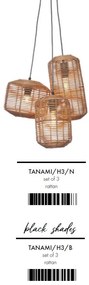 Lustra cu 3 Pendule eco din ratan Tanami tube mix/s3