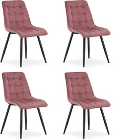 Set 4 Scaune Bucatarie/Dining Spirit Catifea Roz