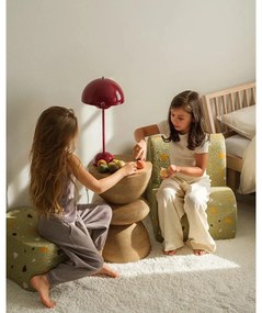 Fotoliu de copii verde cu tapițerie din țesătură bouclé/cu tapițerie din chenille Terrazzo Cloud – Wigiwama