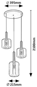 Lampă suspendată Rabalux 72103 Lissandra, negru