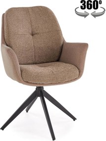 Scaun K591, maro/negru, stofa clasica/otel, 65x73x94 cm