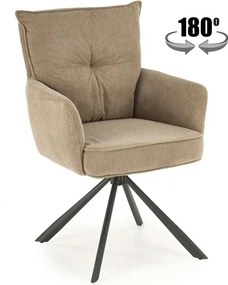 Scaun rotativ K528, cappucino/negru, stofa catifelata/metal, 60x67x90