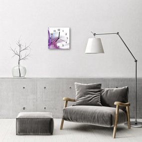 Ceas de perete din sticla pătrat Abstract Abstract Art Purple