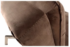 Fotoliu extensibil, gri maro TAUPE/crom, REMAN