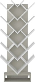 Biblioteca VEVEY, gri/alb, DTD laminat, 59x22x150 cm