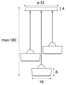 Lustră LED pe cablu MAXLIGHT P0543 LIPARI LED/22W/230V d. 35 cm transparent