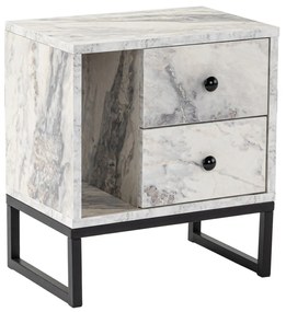 Măsuță de noptieră Glimmer Fressia Marble Black