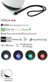 Lampa LED RGB portabila iluminat exterior decorativ IP44 VOILA