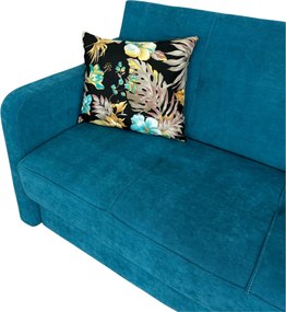 Canapea SAMY extensibila, 2 locuri, cu lada de depozitare, albastru, cadru metalic , 152x100x92 Albastru, Stofa