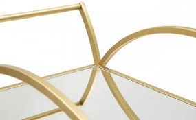 Carucior pentru servire auriu din metal, 70x26,5x78 cm, Round Mauro Ferretti