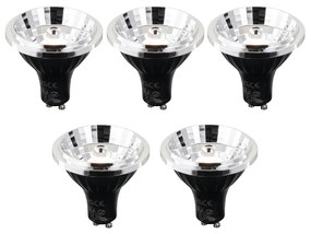 Set de 5 becuri LED GU10 reglabile în 3 trepte Kelvin 70mm 6W 500 lm 2200 - 3600K