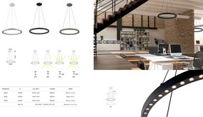Lustra LED design circular, Diametru 62,8cm, RIUMAR alb, MA-8672