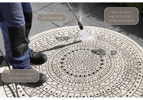 Covor adecvat pentru exterior NORTHRUGS Porto, Ø 200 cm, negru - crem