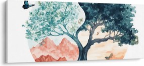 Tablou – Arbore acvarelă plin de viață (120x50 cm)