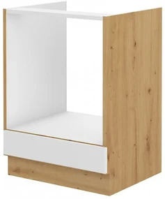 Dulap inferior de bucătărie pentru cuptor Sheila 60 D GAZ BB (Stejar artisan + Alb). 1032451