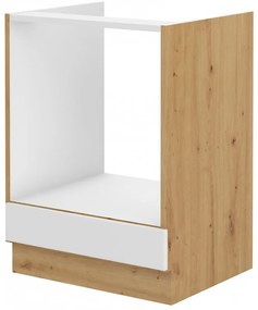 Dulap inferior de bucătărie pentru cuptor Sheila 60 D GAZ BB (Stejar artisan + Alb). 1032451