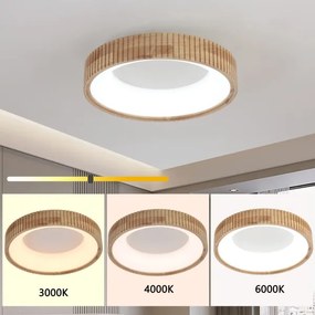 Brilagi - Plafonieră LED FALCON WOOD MODERN, 30W/230V, Ø 45 cm, finisaj lemn