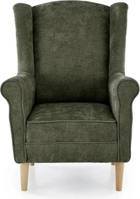 Fotoliu HERMES, stofa verde olive - Markos 14/12, 80x80x110 cm