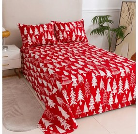 Cearsaf si fata de perna CHRISTMAS TREES Dimensiune: 2 ks 50 x 70 cm | 200 x 240 cm