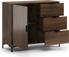 Mazzoni Comodă LANA K-100S Nuc Elegant - DULAP VERTICAL CU SERTARE