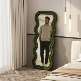 Oglindă decorativa - Montare independenta, cu rama pluș, 180x75 cm