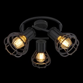 Lustra / plafoniera cu 3 spoturi design modern Clastra negru 15388-3 GL