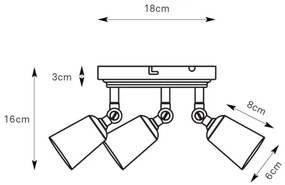 Markslöjd 108980 - Spot aplicat TINY, 3 x GU10, 7W, 230V, alamă