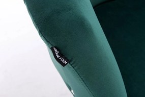 HR547N Scaun Catifea Verde cu Bază Aurie