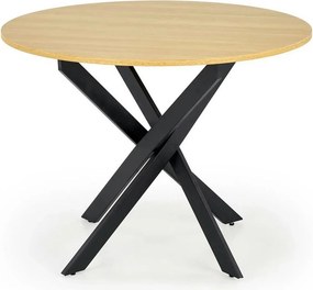 Masa EDGAR, stejar/negru, 100x100x76 cm