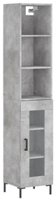3189897 vidaXL Dulap înalt, gri beton, 34,5x34x180 cm, lemn prelucrat