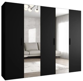 Dulap de haine 250 cm Borry 2 (Negru + Negru). 1125838