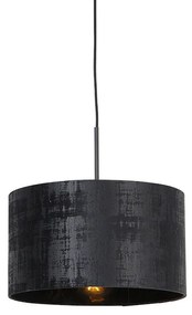 Lampă modernă cu pandantiv neagră cu abajur negru 35 cm - Combi