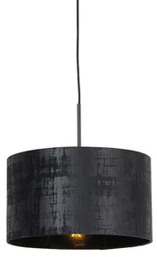 Lampă modernă cu pandantiv neagră cu abajur negru 35 cm - Combi