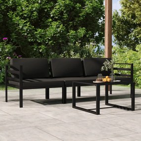 3107776 vidaXL Set mobilier de grădină cu perne, 4 piese, antracit, aluminiu