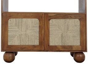 Etajera, maro, din lemn de acacia si rattan, Oasis