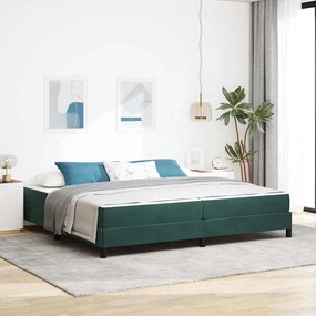 vidaXL Pat boxspring cu saltea Verde închis 200 x 210 cm Catifea