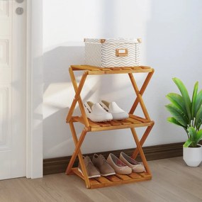 vidaXL Raft pliabil cu 3 niveluri, maro, 43x31x63 cm lemn masiv acacia