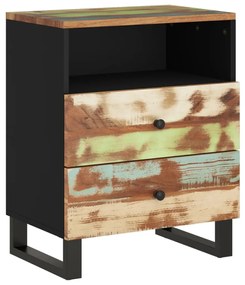 350666 vidaXL Noptieră, 50x33x62 cm, lemn masiv reciclat și lemn prelucrat