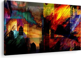 Tablou - Oraș colorat, abstracție (90x60 cm)