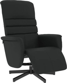 vidaXL Fotoliu rabatabil cu suport de picioare, negru, piele ecologică