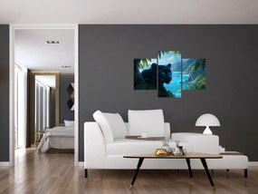 Tablou - Pantera neagră în junglă (90x60 cm)