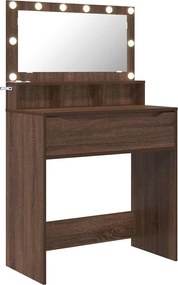 vidaXL Mese de toaletă pentru dormitor cu sertar Stejar închis