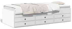 3280867 vidaXL Cadru de pat cu sertare, alb, 100x200 cm, lemn prelucrat